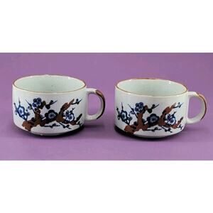 Vintage Otagiri Style Soup Mugs Speckled Stoneware Made In Korea Set Of 2